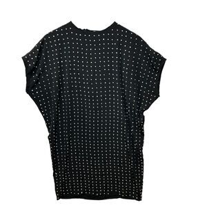 New Susana Monaco Embellished Rhinestone Scoop Back Dress Black Women Small NWOT